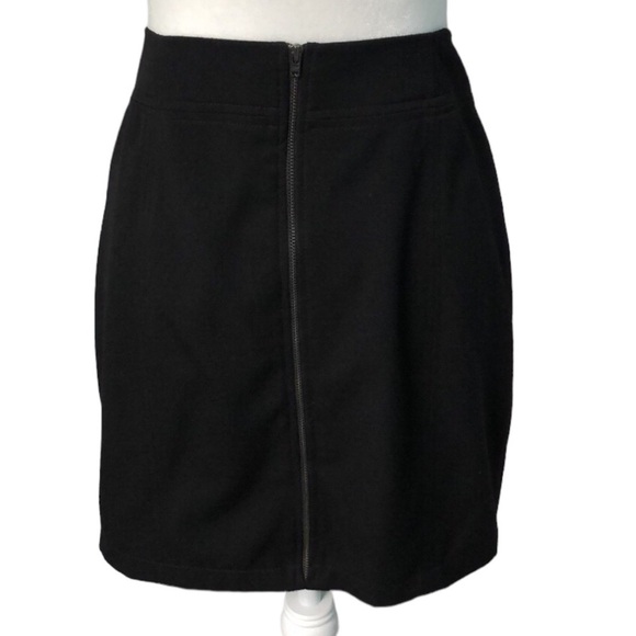 Zara TRF Double Zip Up Black Pencil Mini Skirt Size 8 - Picture 5 of 14